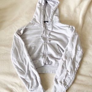 brandy melville crystal hoodie in white